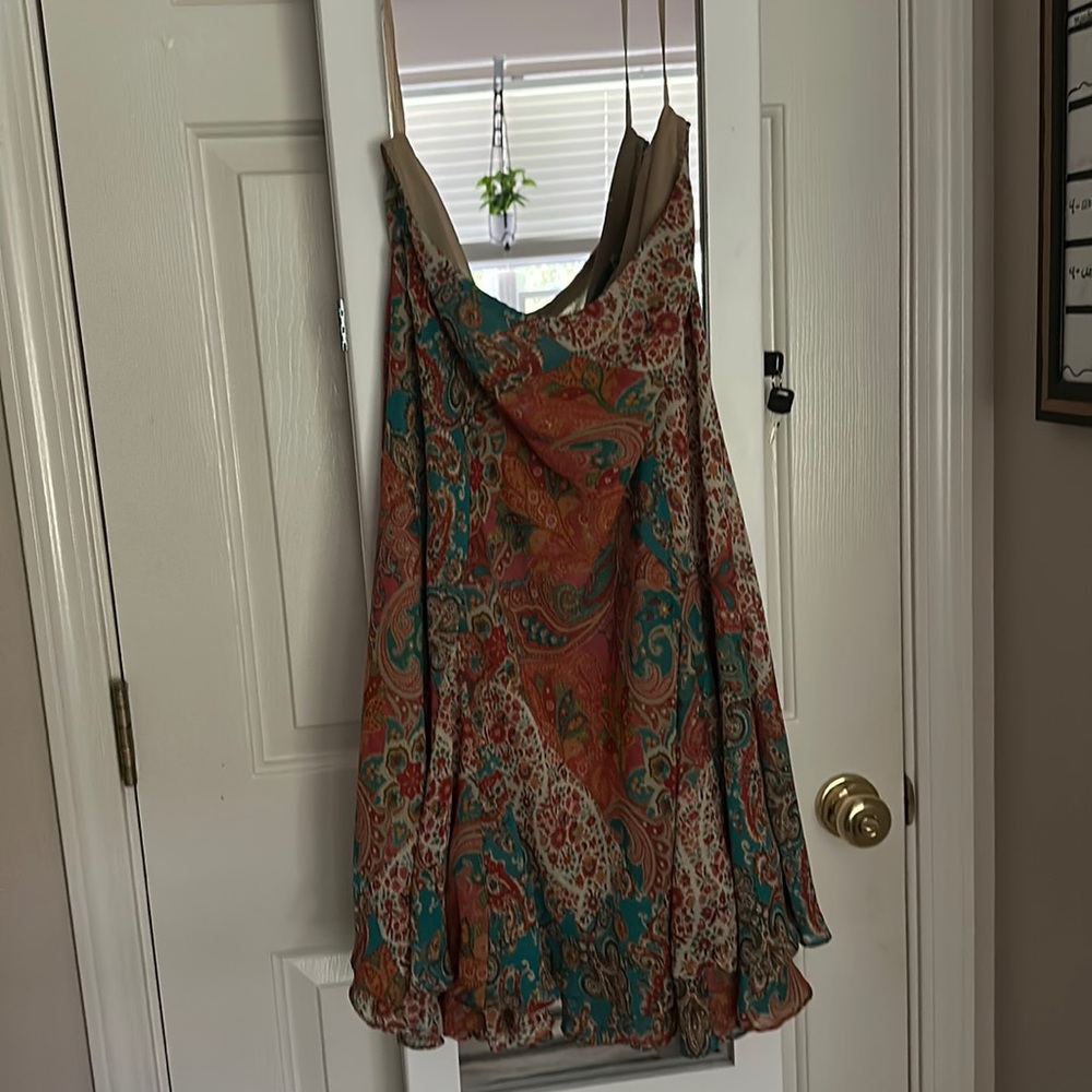 colorful paisley long float skirt